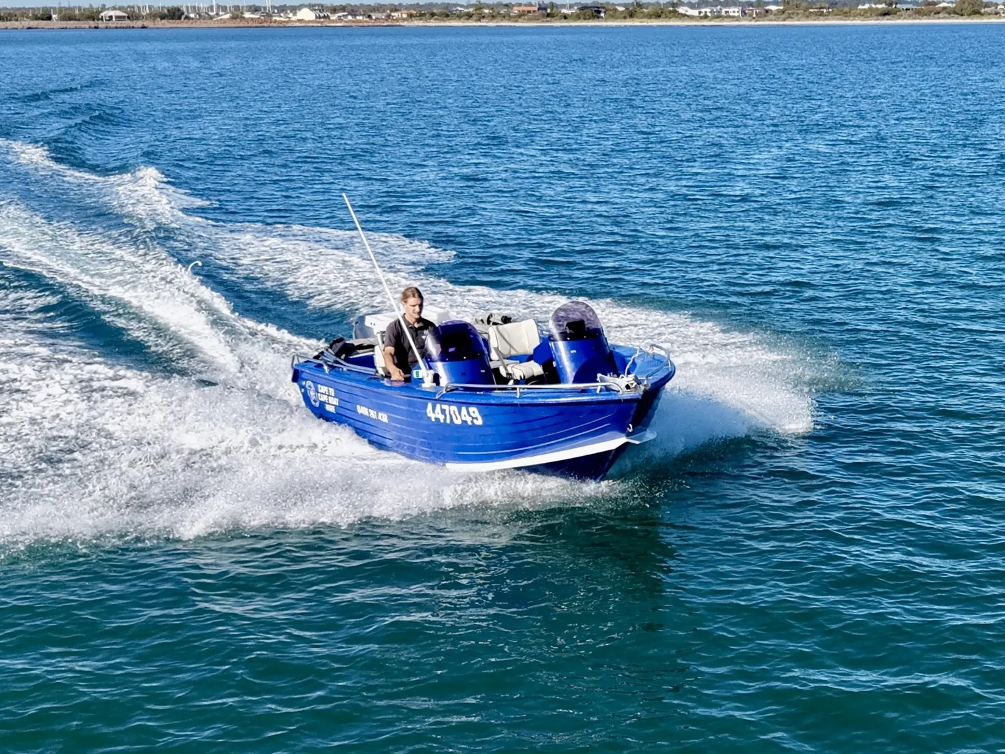 Cape to Cape hire boat on the water
