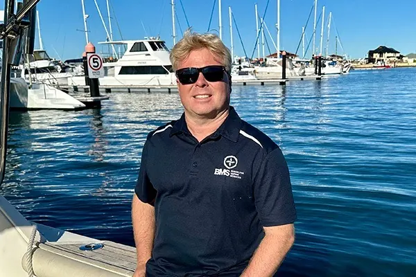 Mark Ilich at the marina